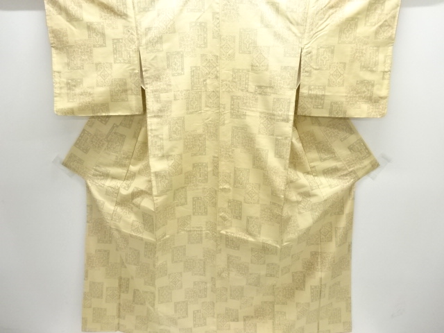 JAPANESE KIMONO / NISHIJIN OMESHI / WOVEN ABSTRACT PATTERN 